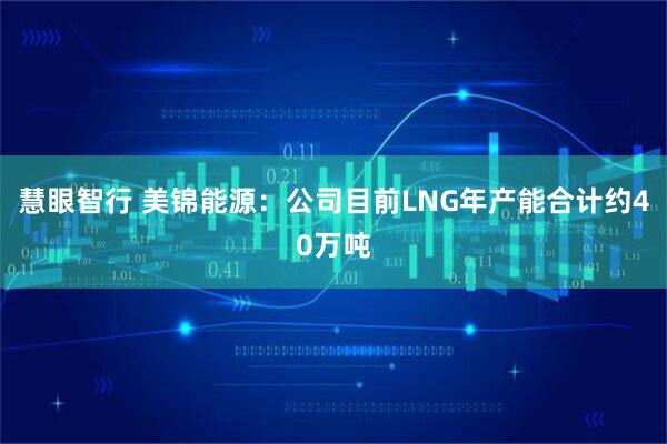 慧眼智行 美锦能源：公司目前LNG年产能合计约40万吨